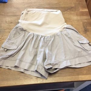 Motherhood Maternity Full Panel khaki shorts